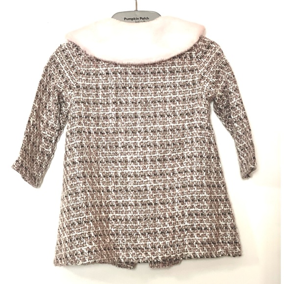 Girl’s Jessica Ann Coat Pink Faux Fur Collar Size 12 Months - Picture 2 of 4